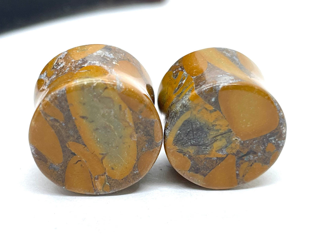 OOAK Jasper Stone Plugs – 5/8" (16mm)