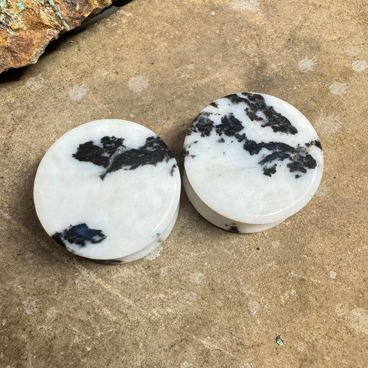 OOAK Zebra Jasper Plugs – 1" (25mm) Double Flared