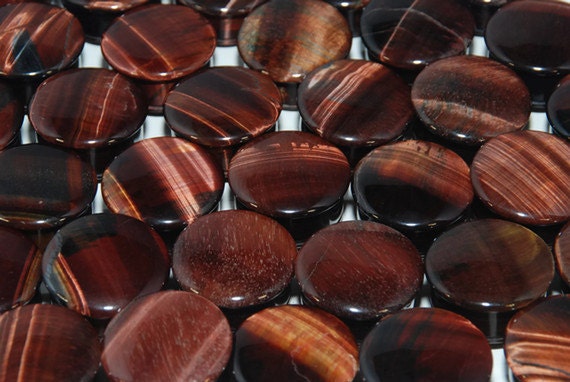 Red Tiger's Eye Plugs – Single Flared Stone Gauges