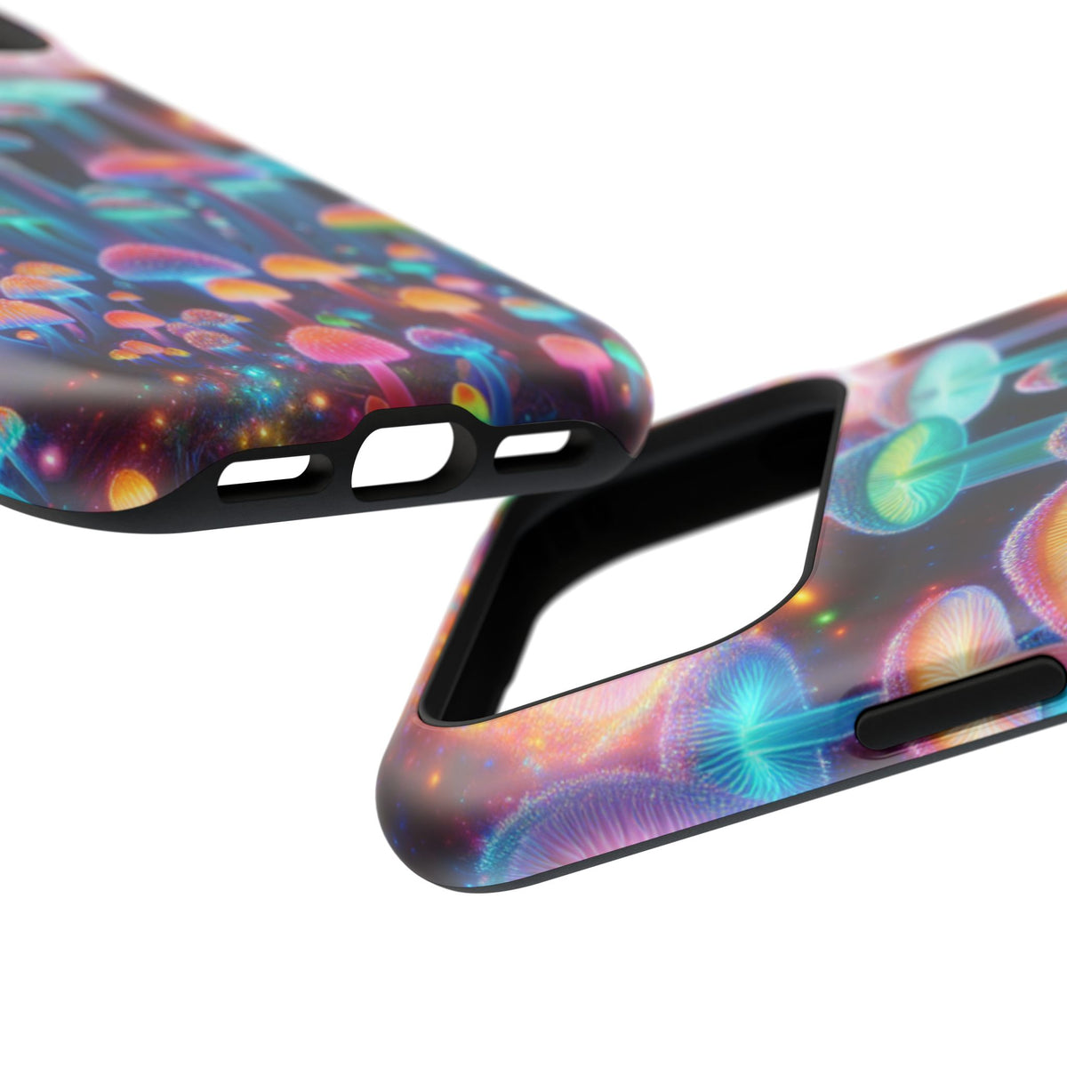 Psychedelic Neon Mushroom Phone Case — Protective Cosmic Art iPhone Cover