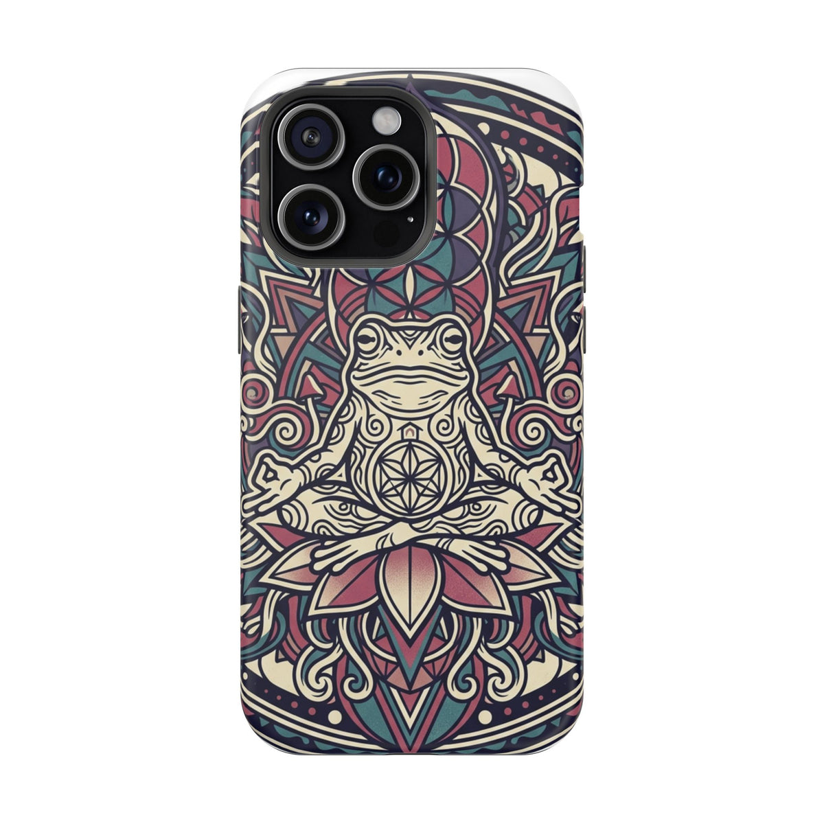 Meditative Frog Mandala Phone Case — Impact‑Resistant Protective Cover