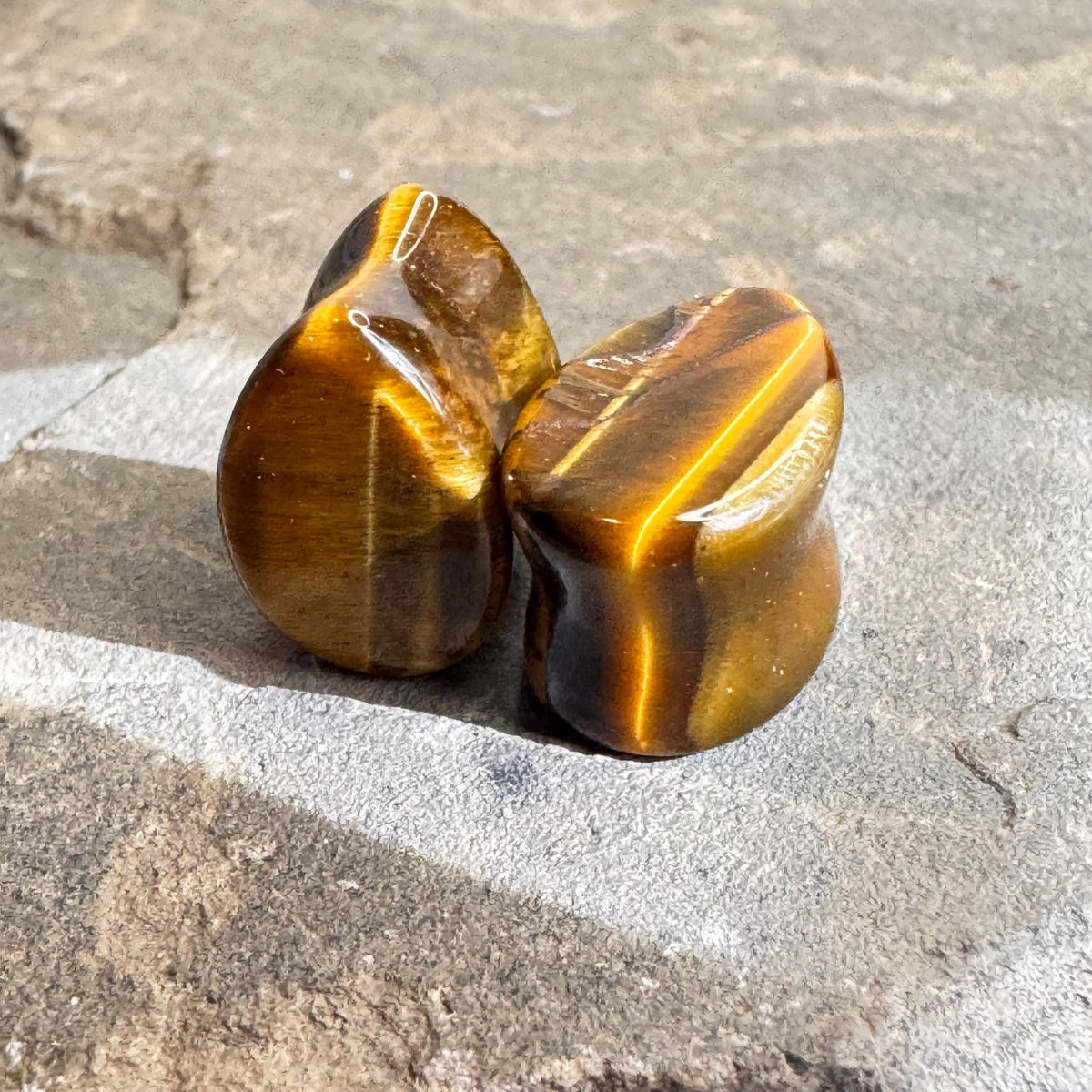 OOAK Tiger’s Eye Teardrop Plugs – 1/2" (13mm)