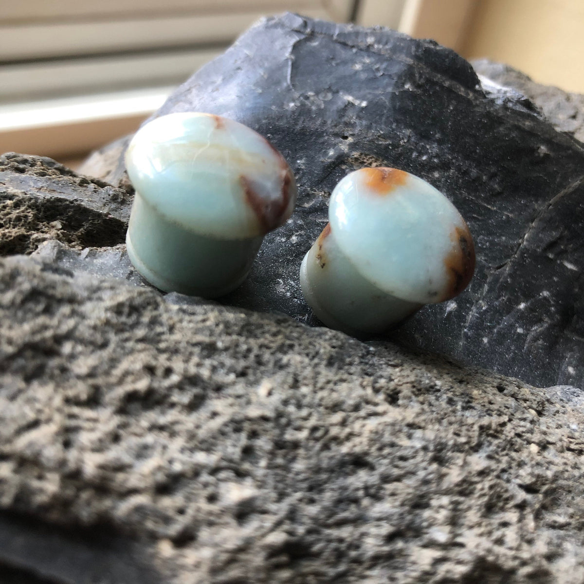 OOAK Amazonite Plugs – 9/16" (14mm)