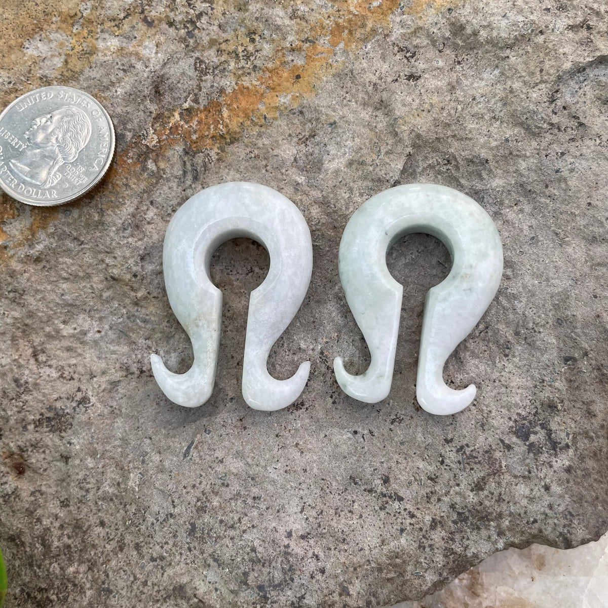 OOAK Jadeite Omega Ear Hangers – 00g (9.5mm)