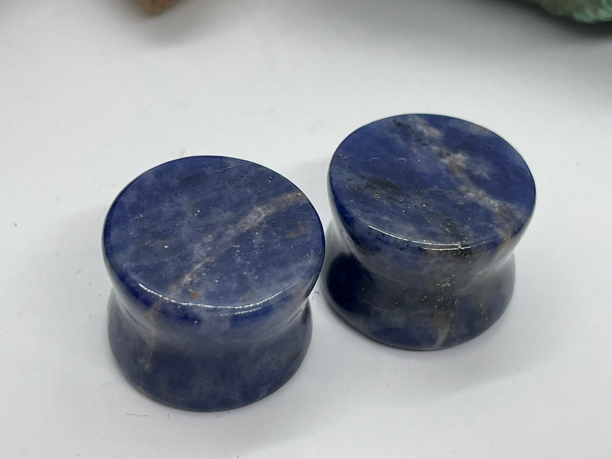 OOAK Sodalite Stone Plugs – 5/8" (16mm)
