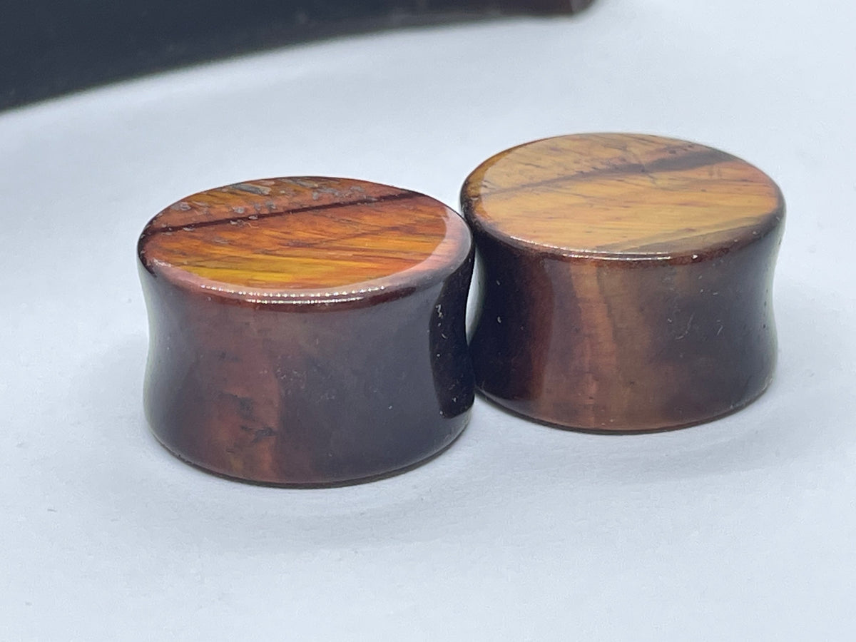 OOAK Brown Tiger’s Eye Plugs – 3/4" (19mm)