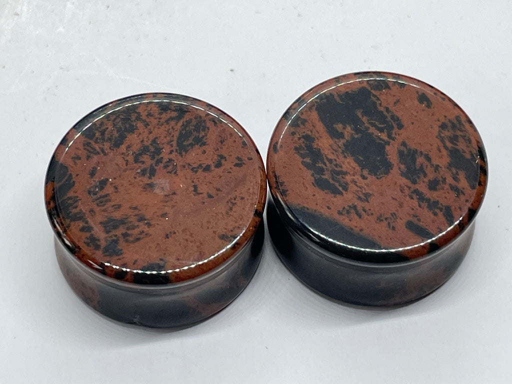 OOAK Mahogany Stone Plugs – 7/8" (22mm)