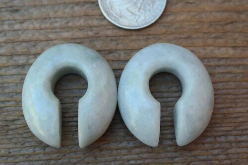 OOAK Green Jadeite Donut Ear Hangers – Verify Size