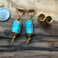 Turquoise Electroformed Magnetic Clasp Ear Hangers