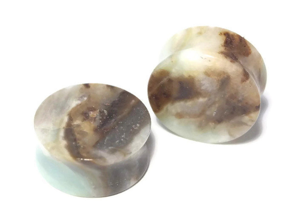 OOAK Amazonite Plugs – 1" (25mm) Double Flared