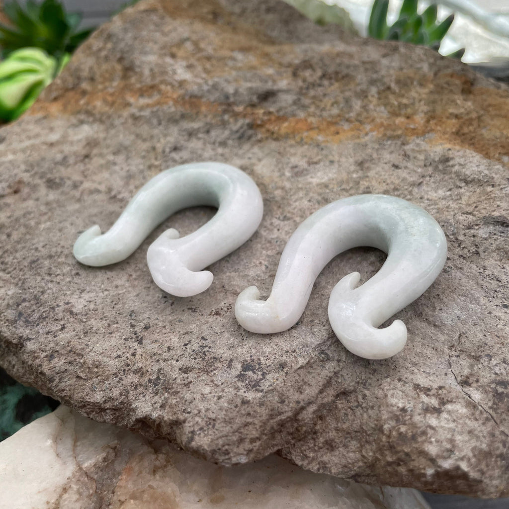 OOAK Jadeite Wave Hooks – 7/16" (11mm)