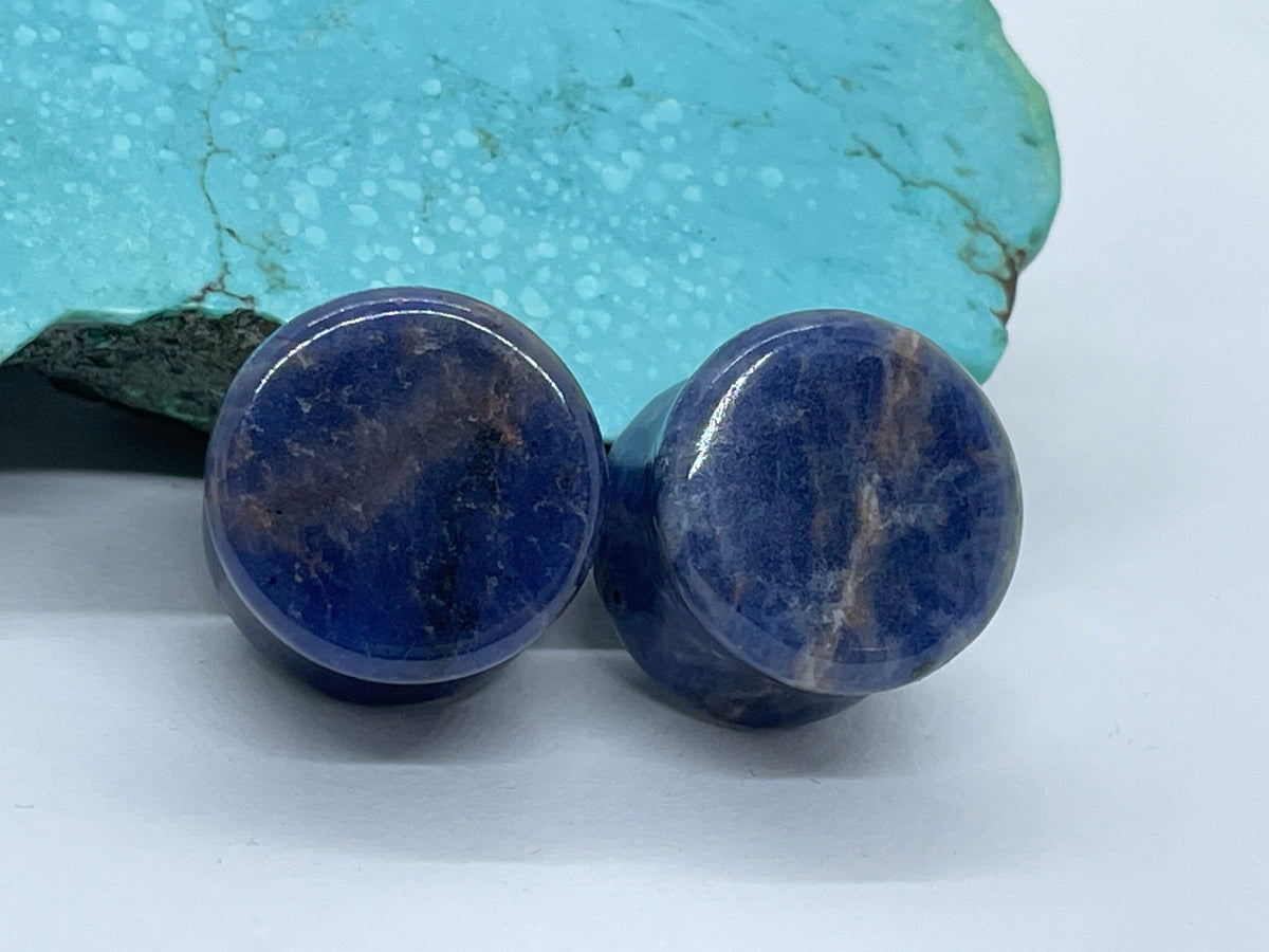OOAK Sodalite Stone Plugs – 5/8" (16mm)