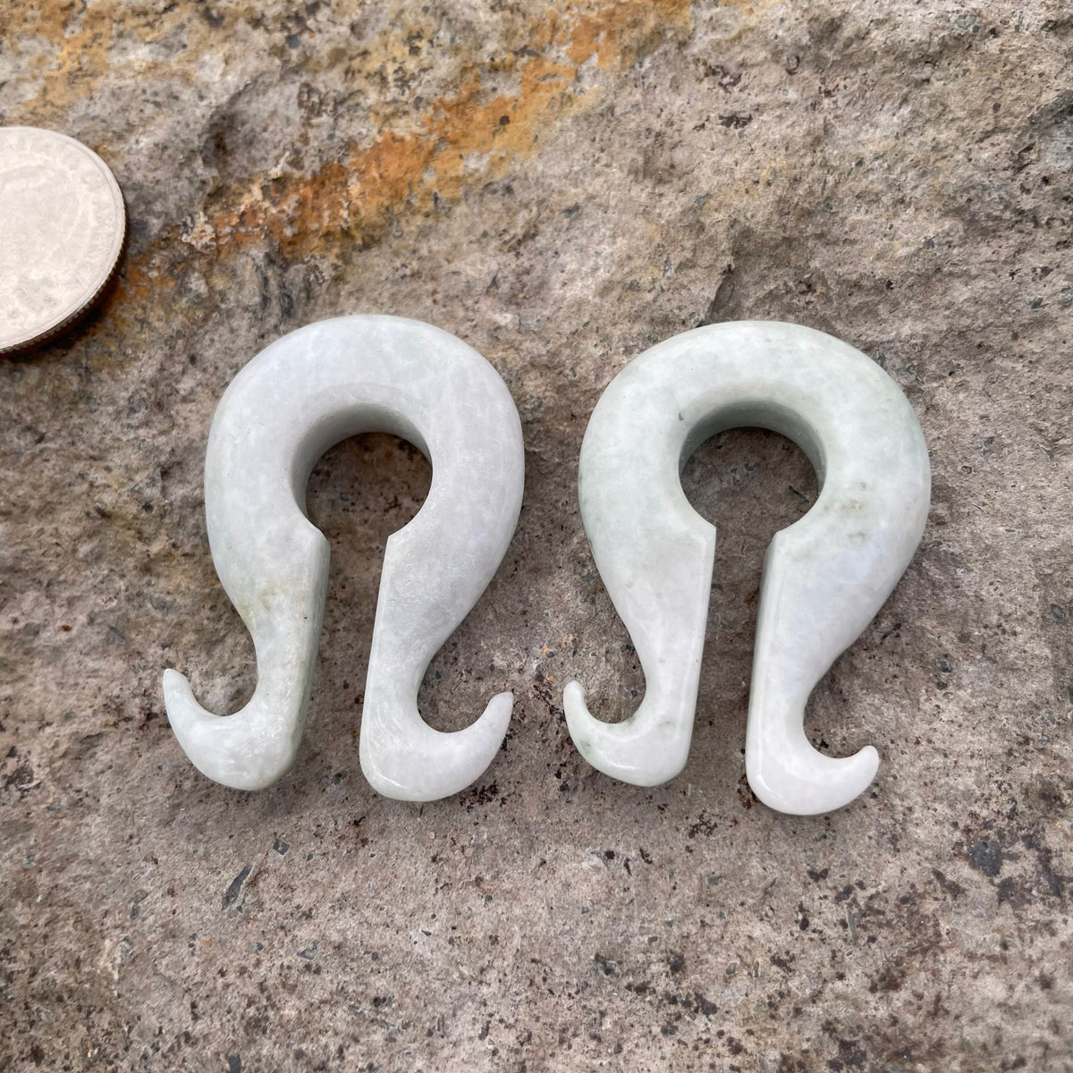 OOAK Jadeite Omega Ear Hangers – 00g (9.5mm)