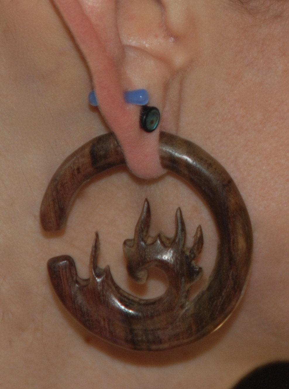 High Octane Wooden Flame Hoop Earrings – 4g & 2g