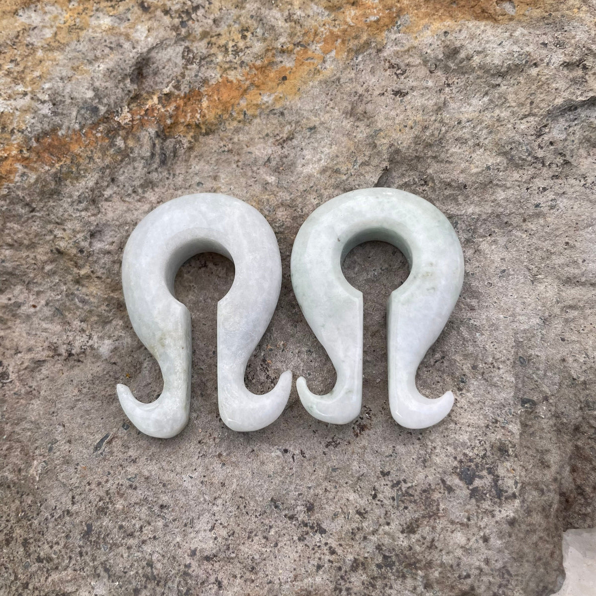 OOAK Jadeite Omega Ear Hangers – 00g (9.5mm)