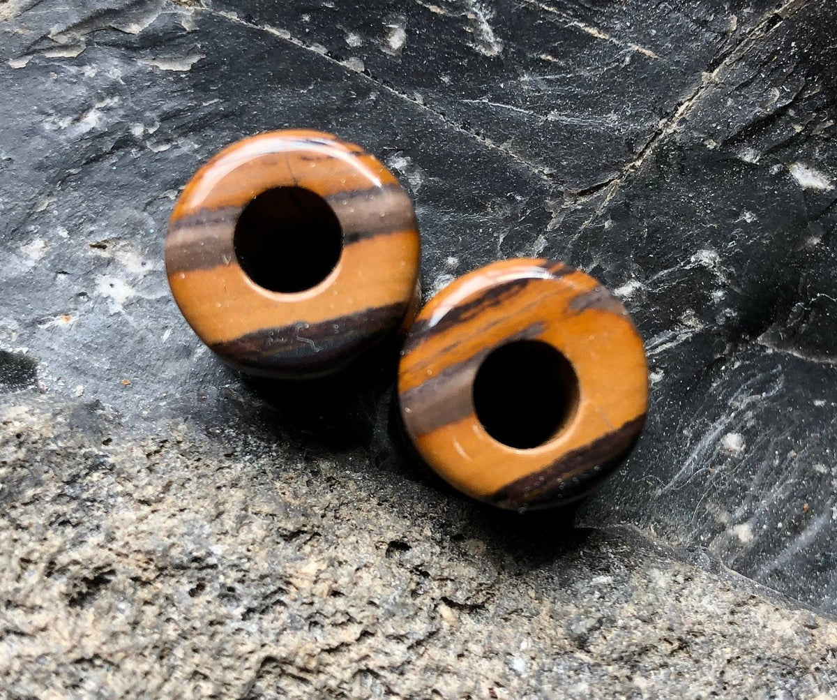 OOAK Tiger Iron Stone Tunnels – 7/16" (11mm)