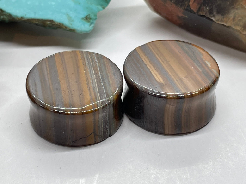 OOAK Tiger Iron Plugs – 7/8" (22mm)