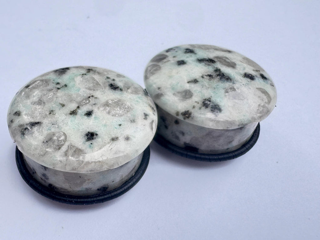 Aqua Blue Dalmatian Jasper Plugs – Single Flared Gauges