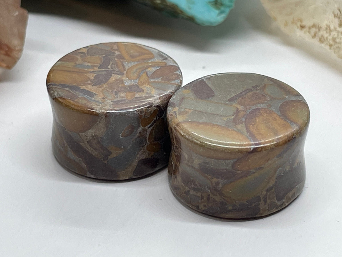 OOAK Bamboo Jasper Plugs – 3/4" (19mm)