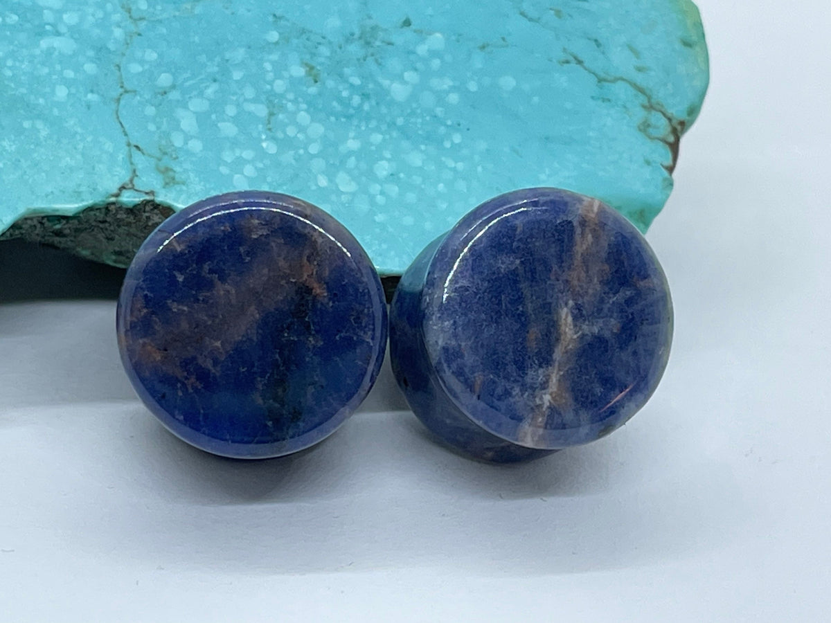OOAK Sodalite Stone Plugs – 5/8" (16mm)