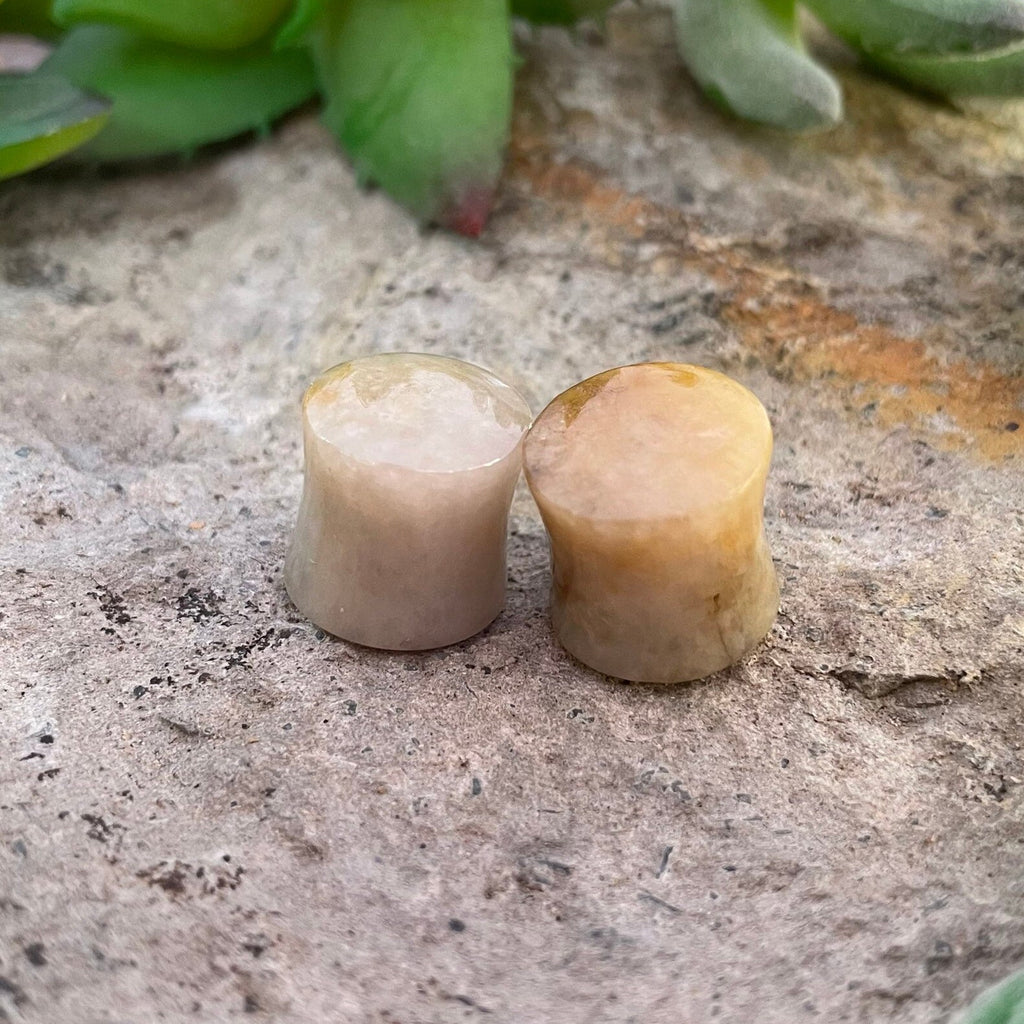 OOAK Brown Jadeite Stone Plugs – 1/2" (13mm)
