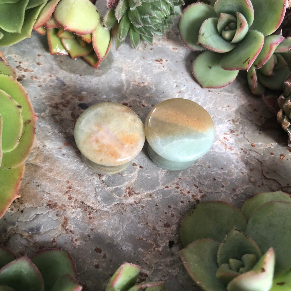 OOAK Amazonite Plugs – 5/8" (16mm) Verify Flare