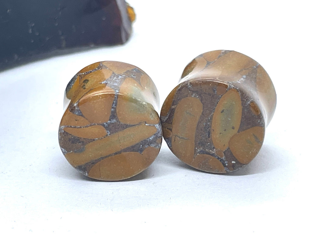 OOAK Jasper Stone Plugs – 5/8" (16mm)