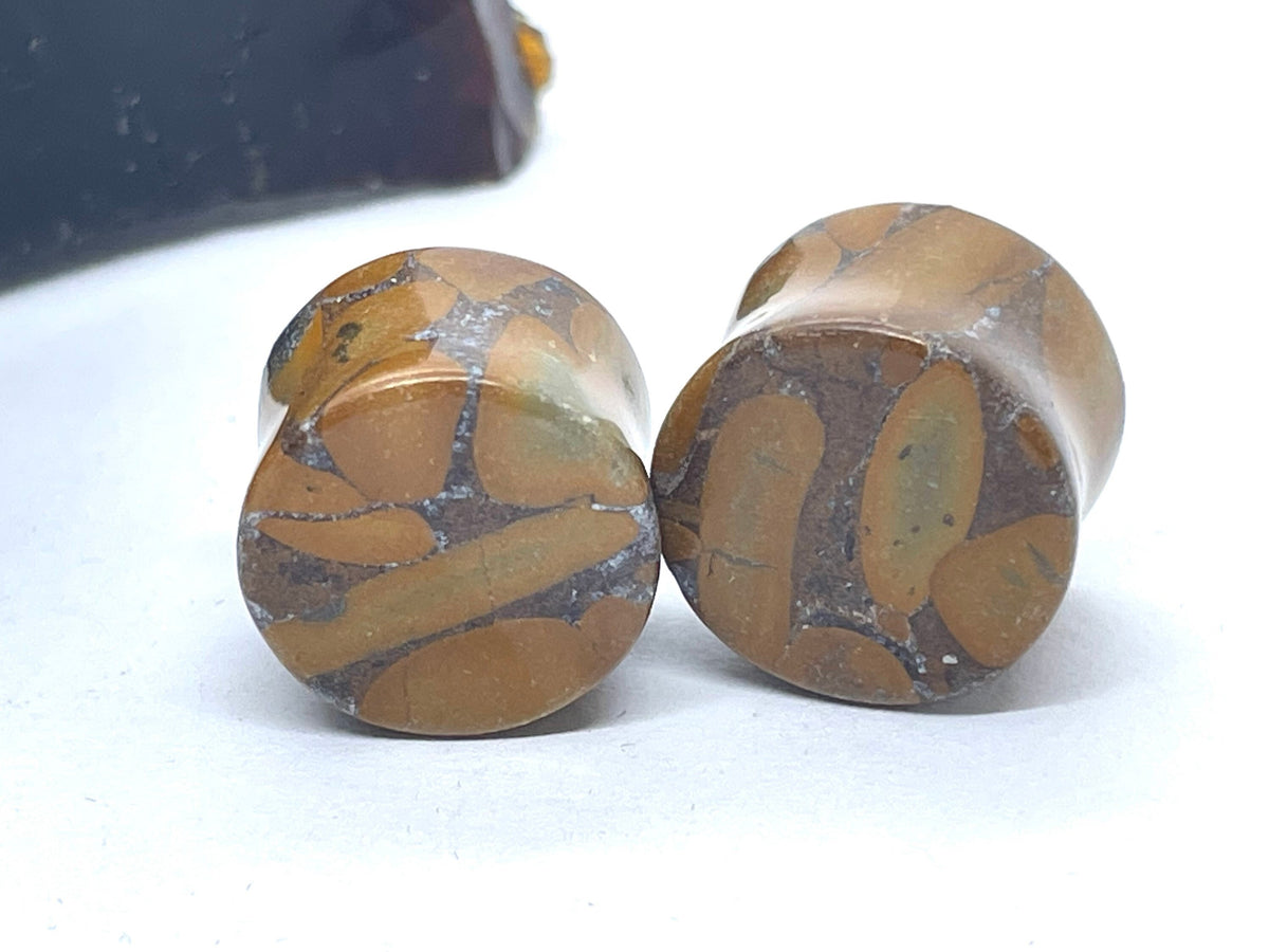 OOAK Jasper Stone Plugs – 5/8" (16mm)