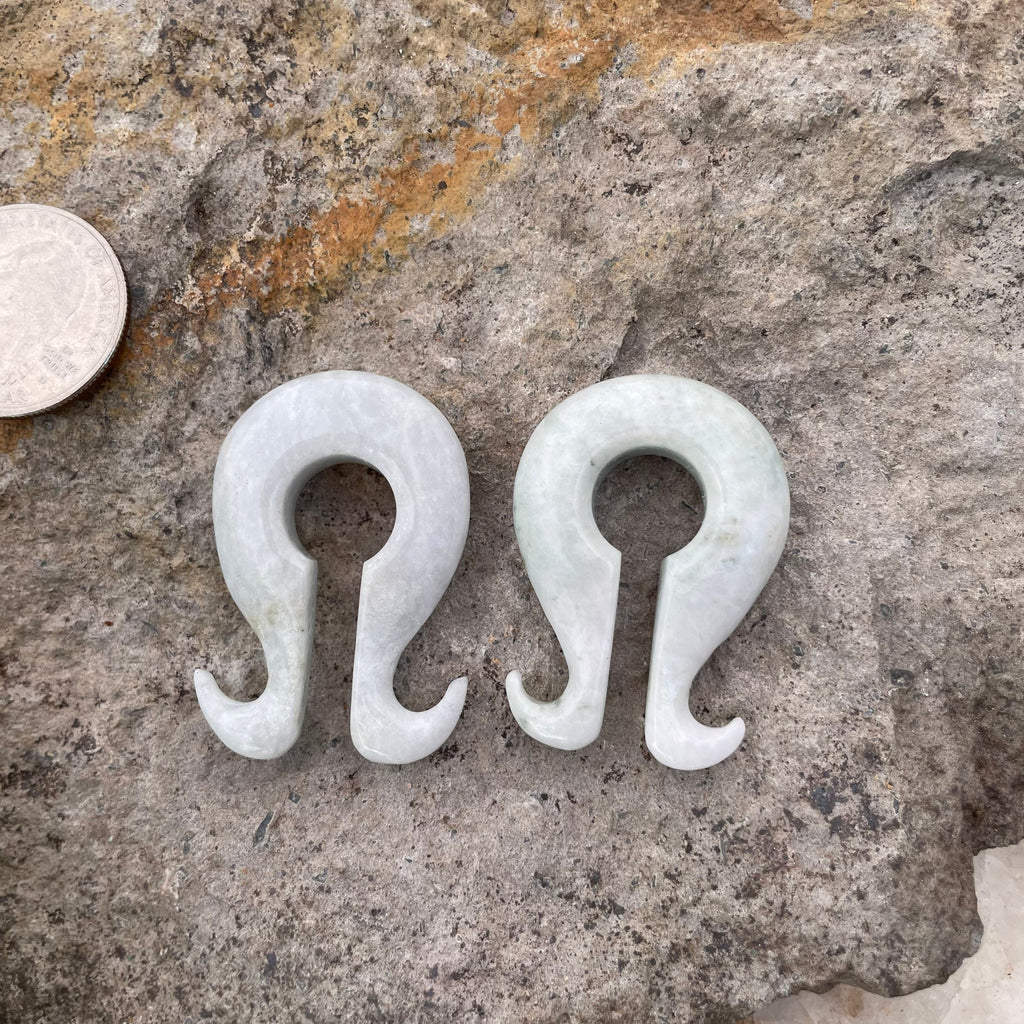 OOAK Jadeite Omega Ear Hangers – 00g (9.5mm)