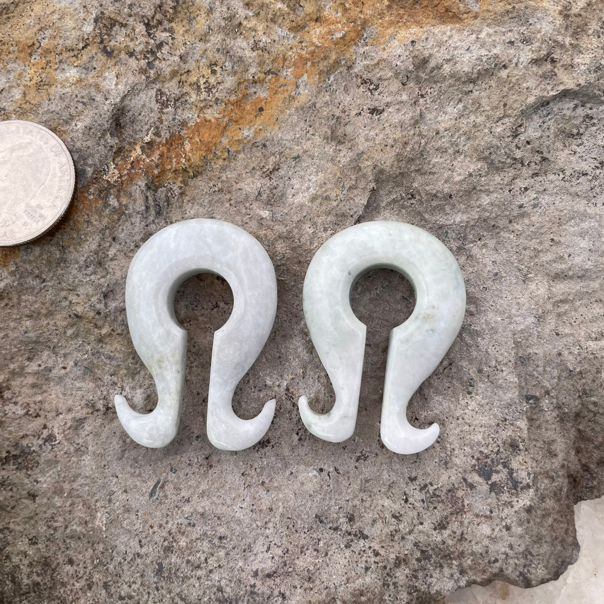 OOAK Jadeite Omega Ear Hangers – 00g (9.5mm)