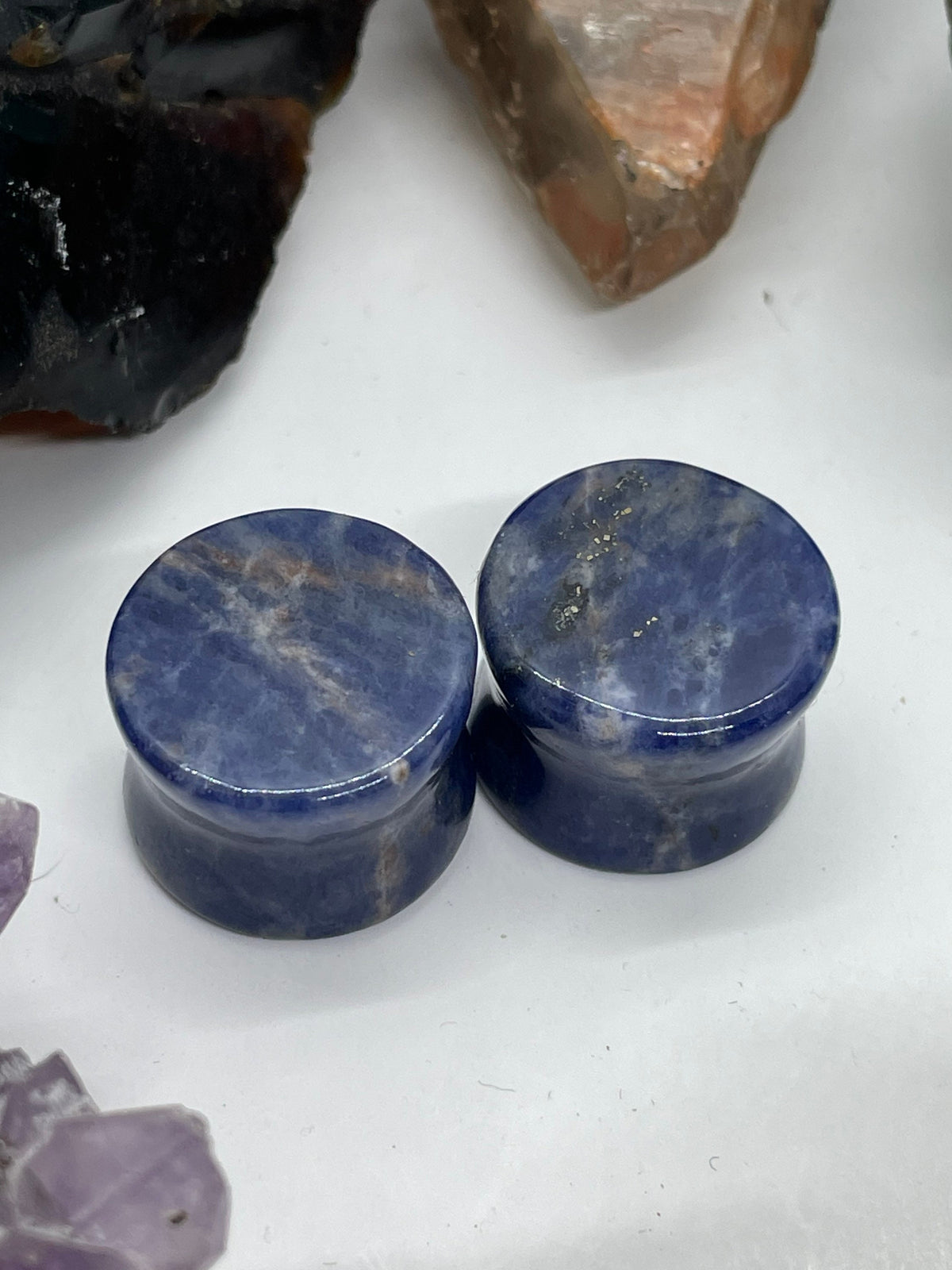 OOAK Sodalite Stone Plugs – 5/8" (16mm)