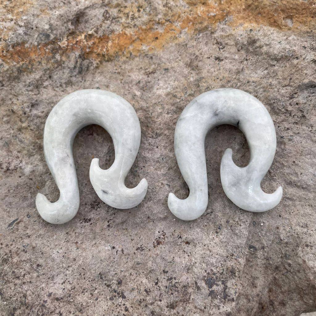 OOAK Jadeite Wave Hook Earrings – 00g (9.5mm)