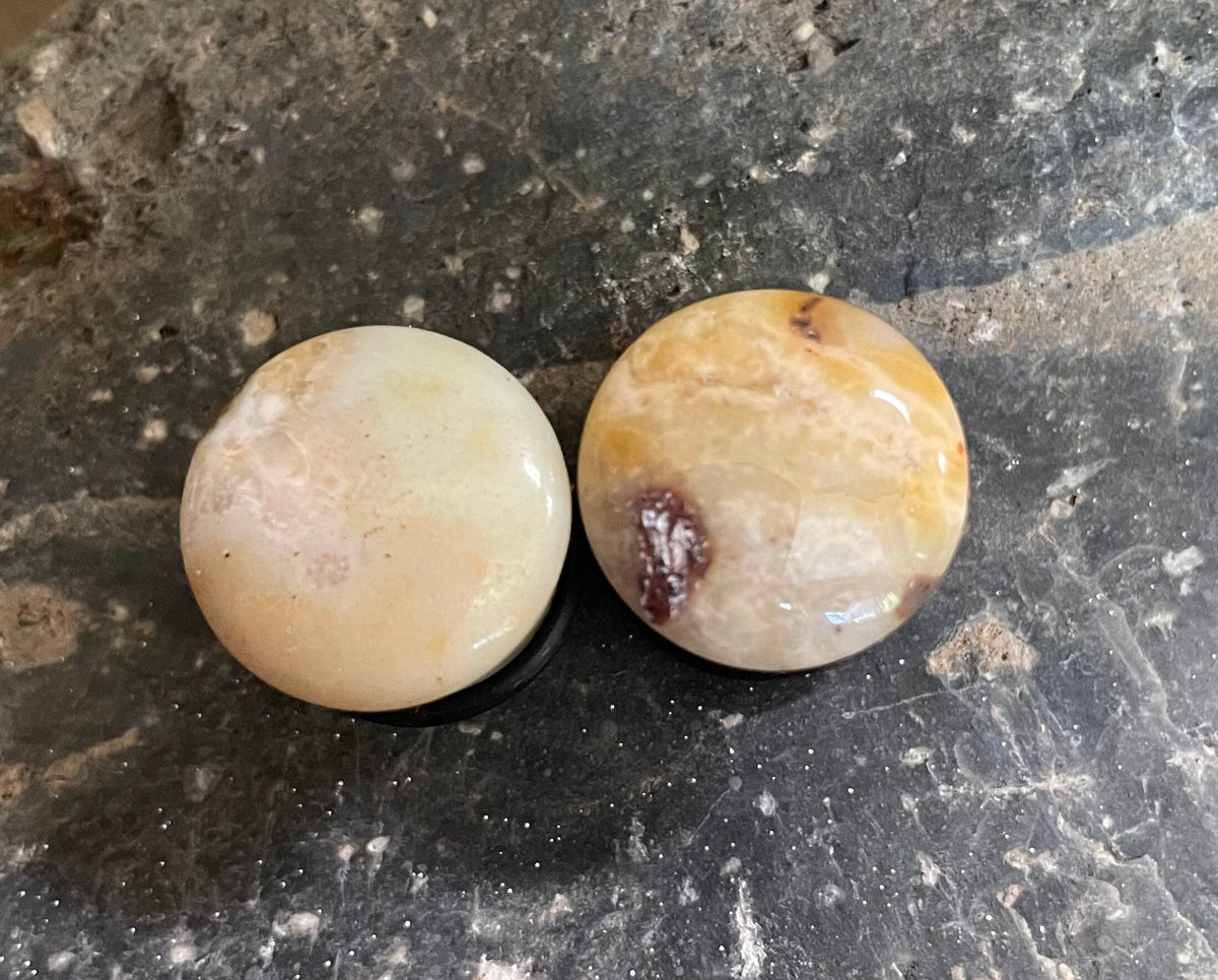 OOAK Brown Amazonite Plugs – 9/16" (14mm) Single Flared