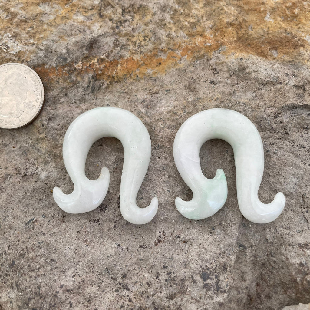 OOAK Jadeite Wave Hook Earrings – 00g (9.5mm)