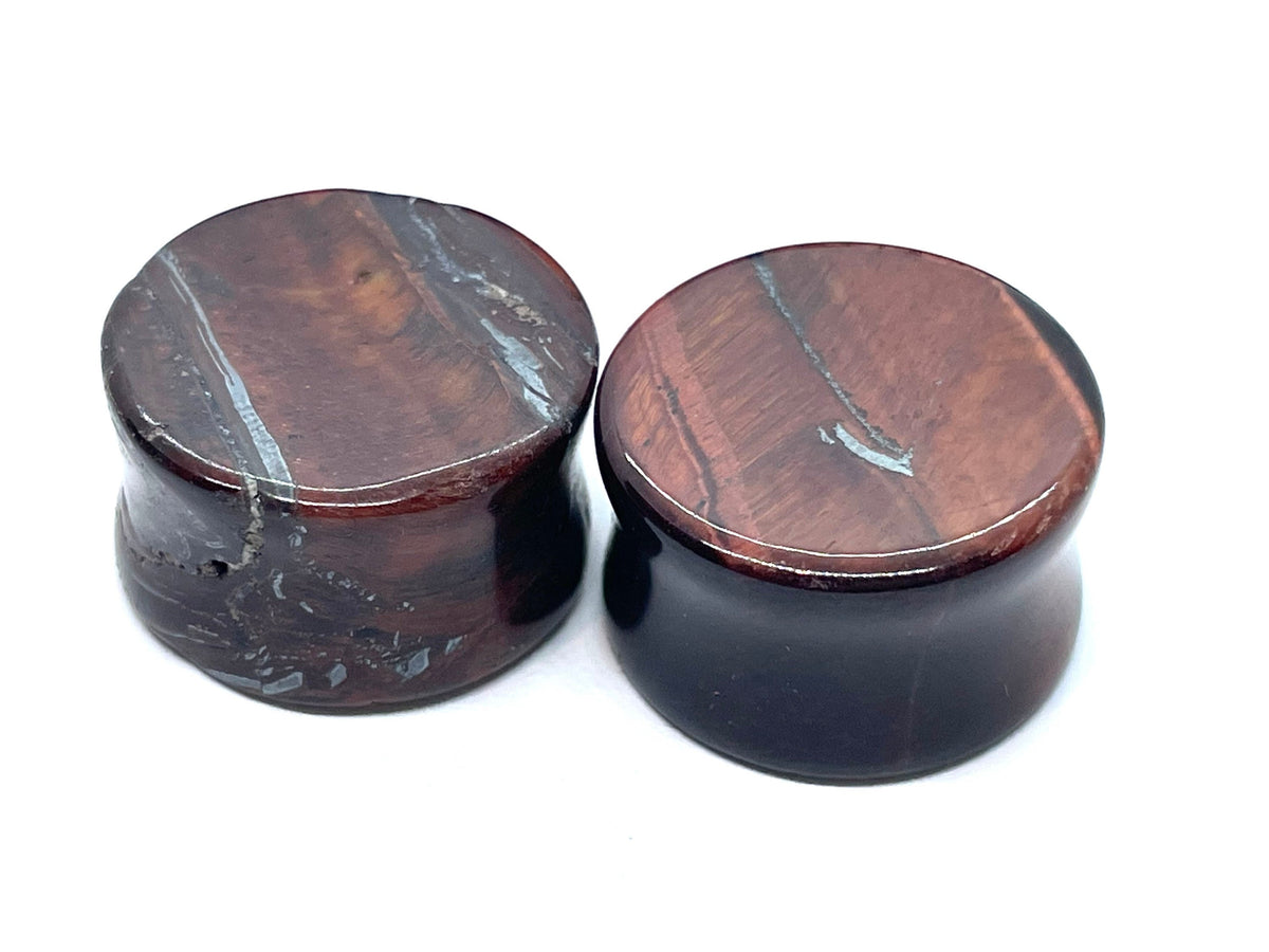 OOAK Red Tiger’s Eye Plugs – 3/4" (19mm)