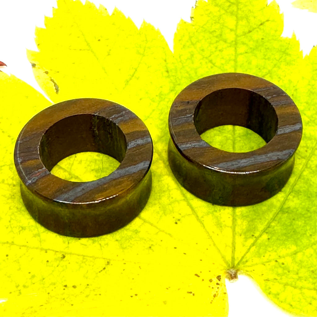 OOAK Tiger Iron Stone Tunnels – 1" (25mm)