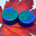 OOAK Azurite Stone Plugs – 7/8" (22mm)