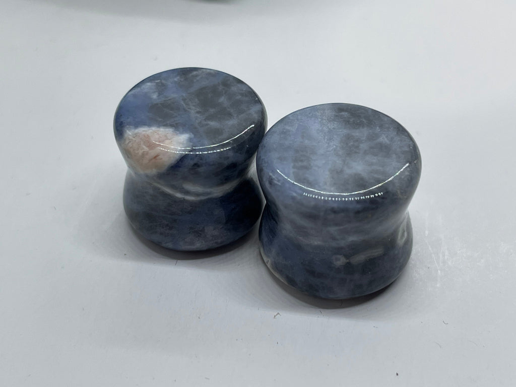 OOAK Sodalite Stone Plugs – 9/16" (14mm)