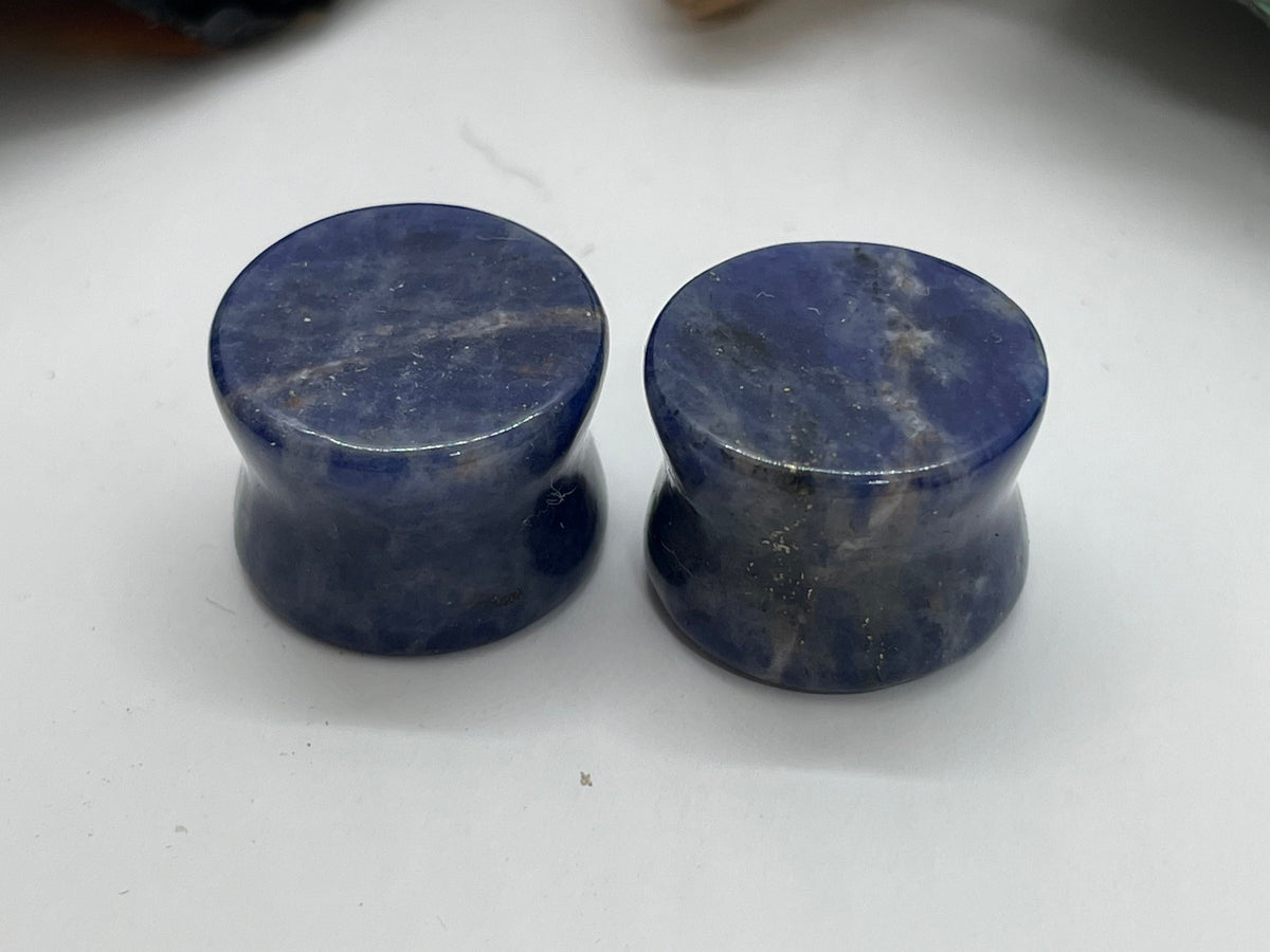 OOAK Sodalite Stone Plugs – 5/8" (16mm)