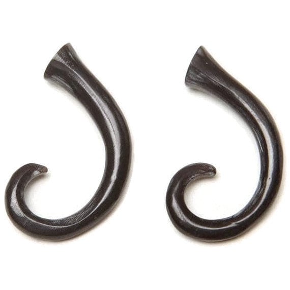 Hand-Carved Water Buffalo Horn Gauged Earrings