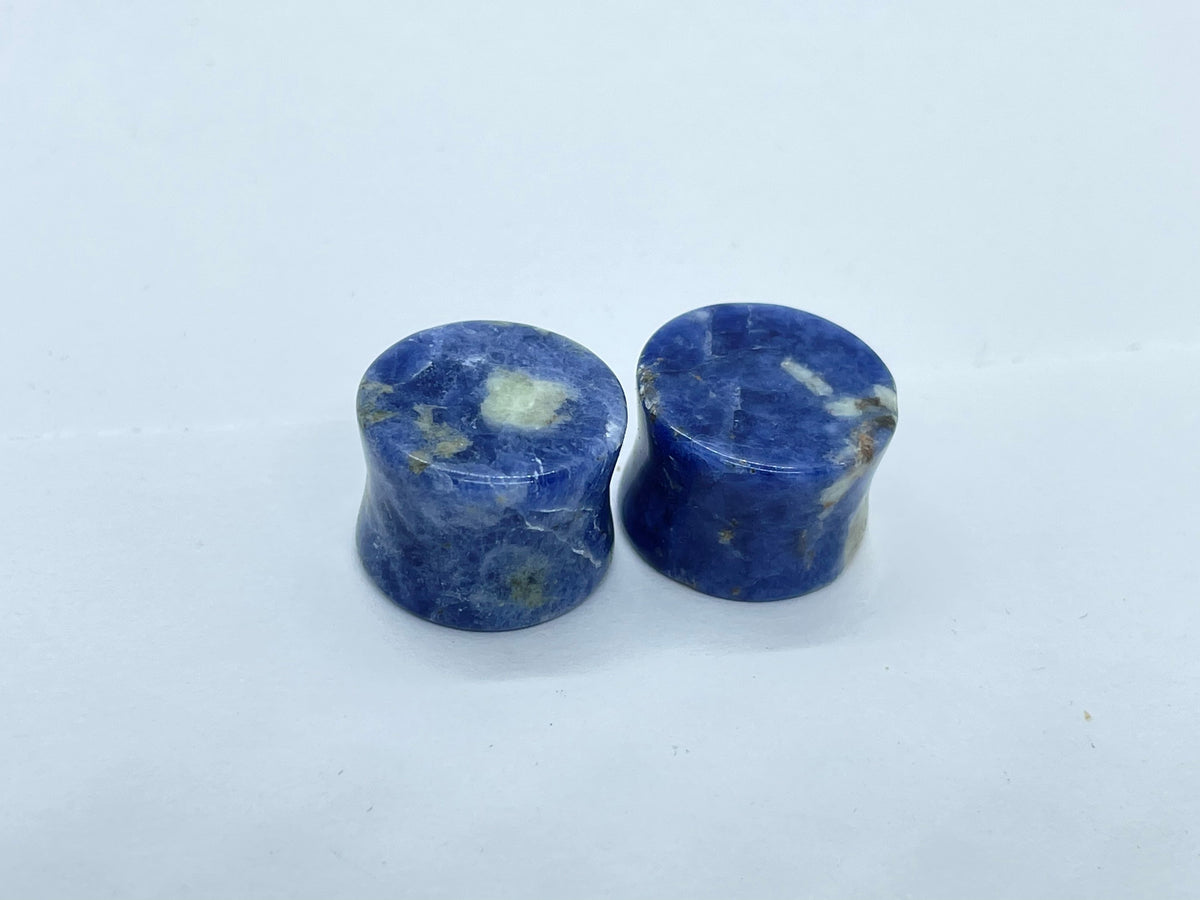OOAK Sodalite Stone Plugs – 5/8" (16mm)