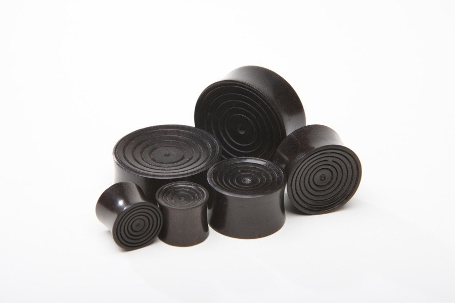Ebony Wood Concentric Circle Plugs – Double Flared