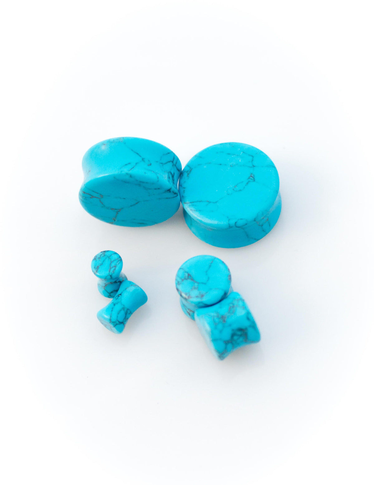 Turquoise Stone Plugs – Double Flared Ear Gauges