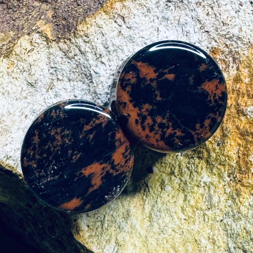 OOAK Mahogany Stone Plugs – 1/2" (13mm)