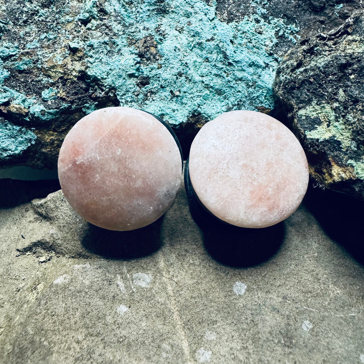 OOAK Pink Chinese Jasper Plugs – 7/8" (22mm) Single Flared
