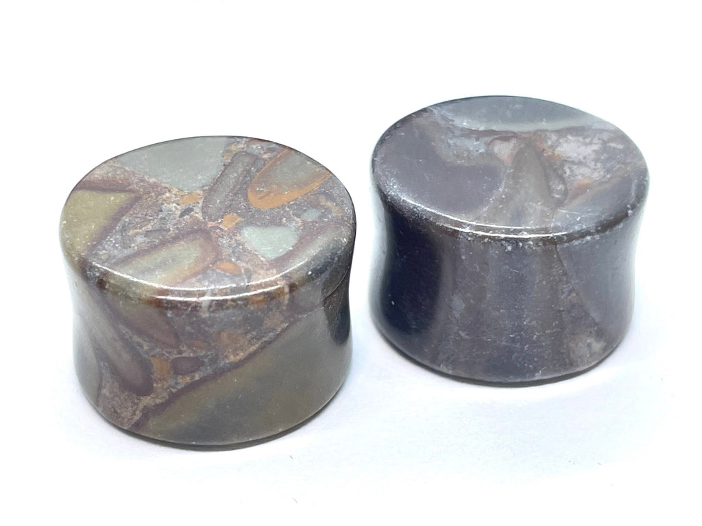 OOAK Black Jasper Stone Plugs – 3/4" (19mm)