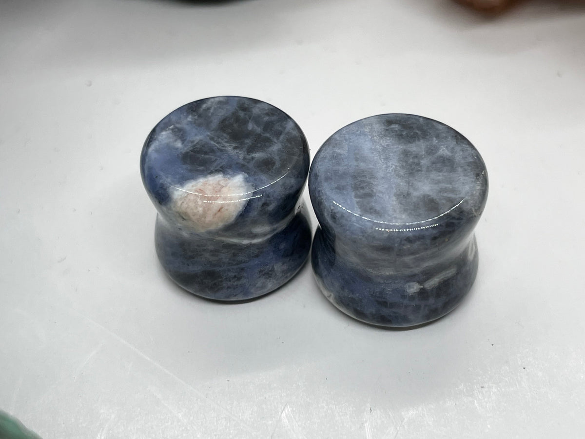 OOAK Sodalite Stone Plugs – 9/16" (14mm)