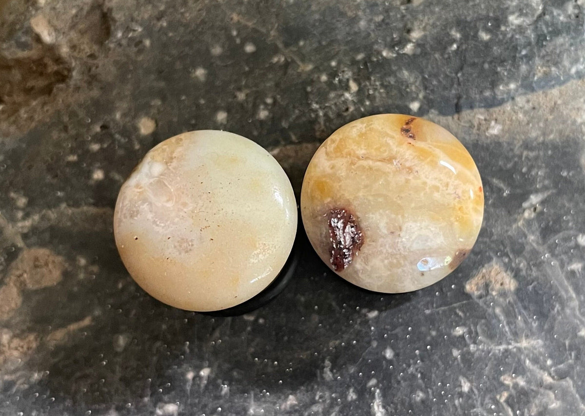 OOAK Brown Amazonite Plugs – 9/16" (14mm) Single Flared
