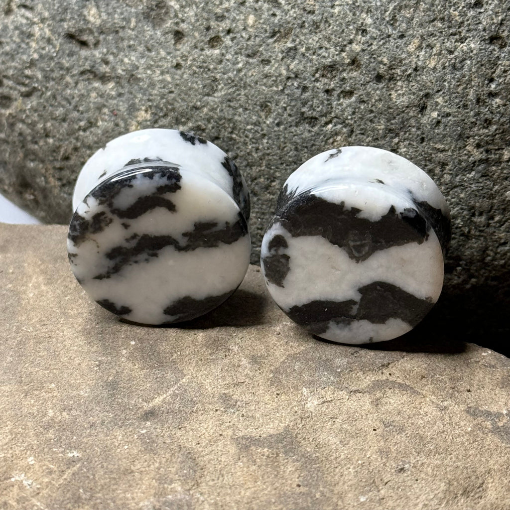 OOAK Zebra Jasper Stone Tunnels – 7/8" (22mm)