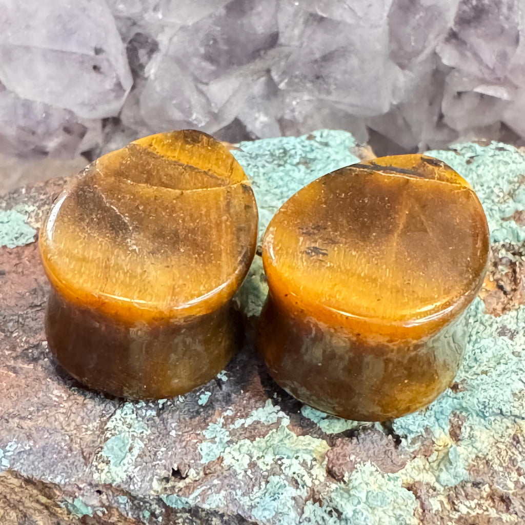 OOAK Brown Tiger’s Eye Teardrop Plugs – 3/4" (19mm)